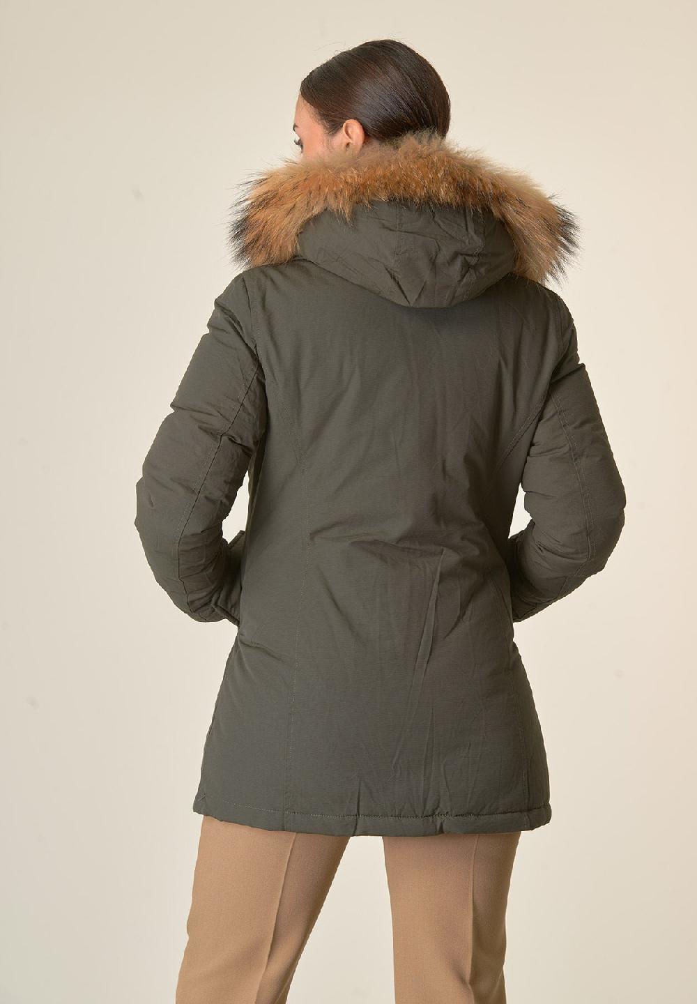 Angelico Parka verde con finta pelliccia staccabile Hotsell