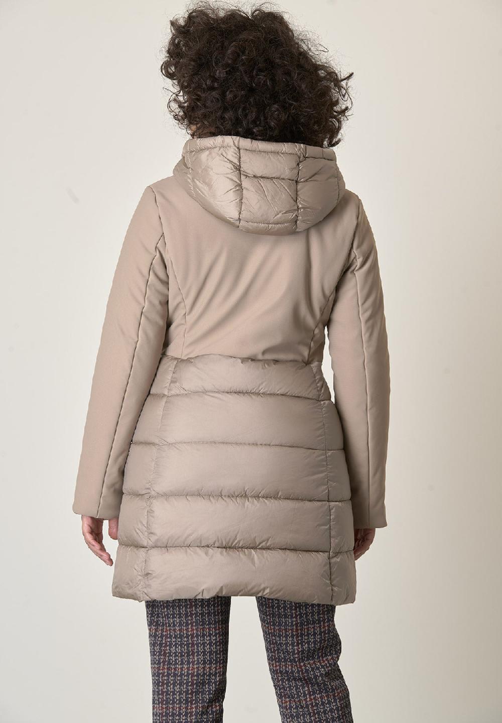 Angelico Piumino beige bi-tessuto trapuntato lunghezza media Vendite Flash