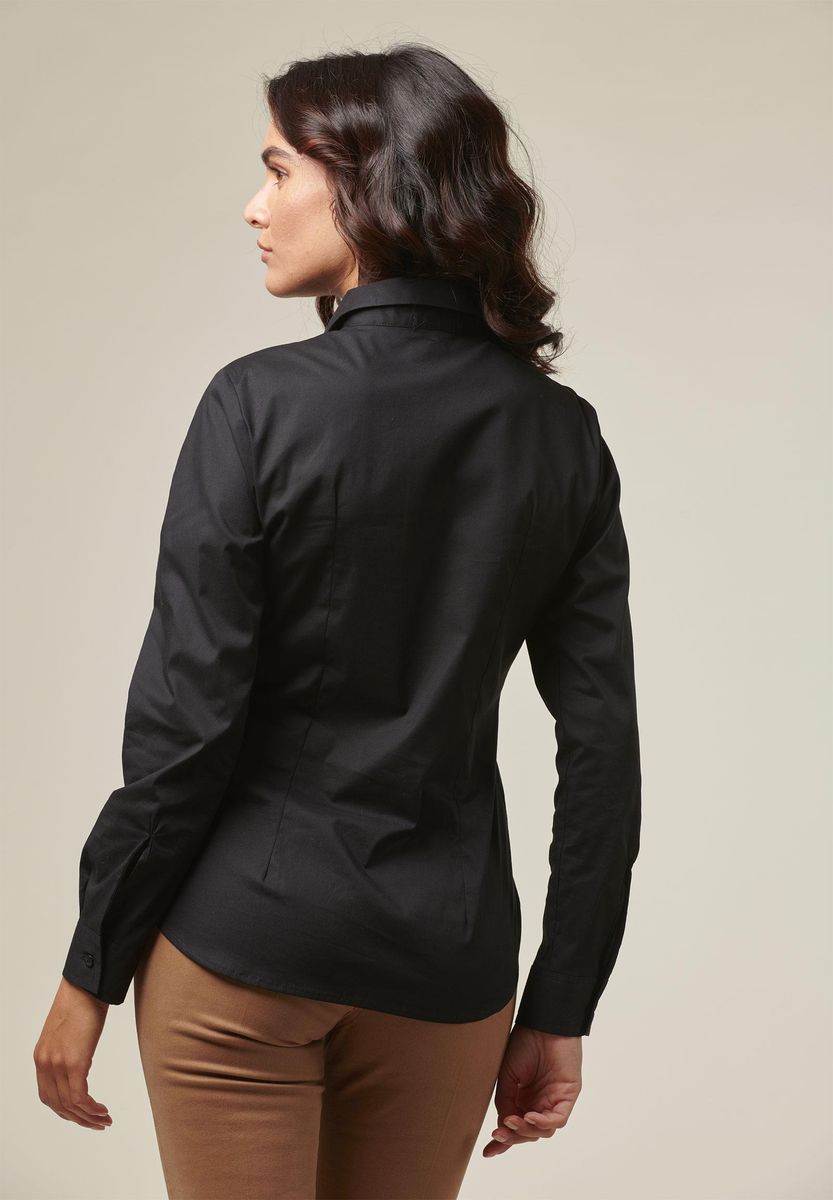 Angelico Camicia donna nera elasticizzata In Saldo