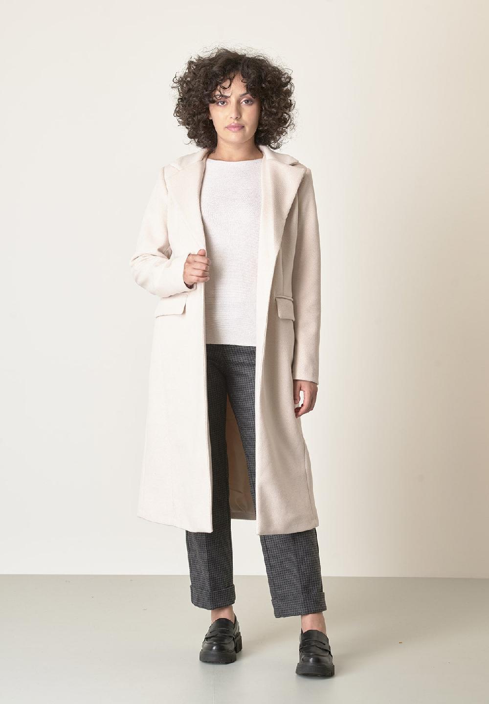 Angelico Cappotto panna avvitato tessuto diagonale Soddisfazione Garantita