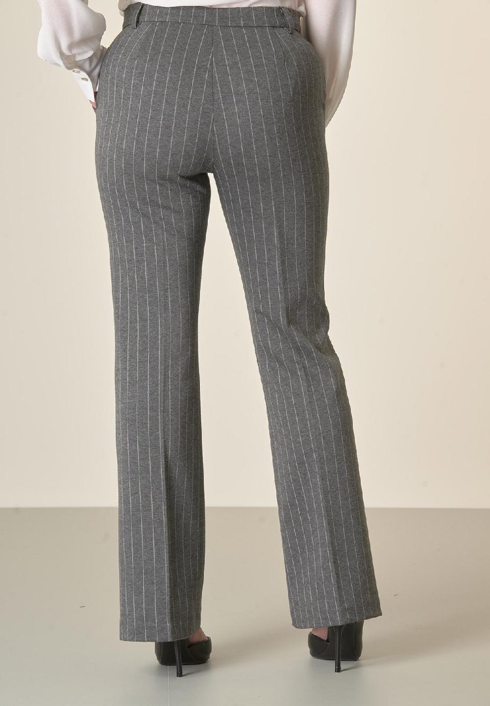 Angelico Pantalone grigio scuro gessato zampa Negozi Online
