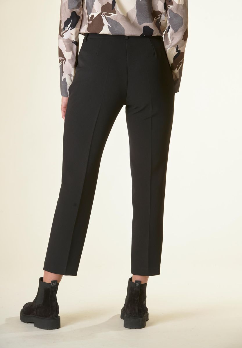 Angelico Pantalone nero crepe sigaretta Fino Al -60%