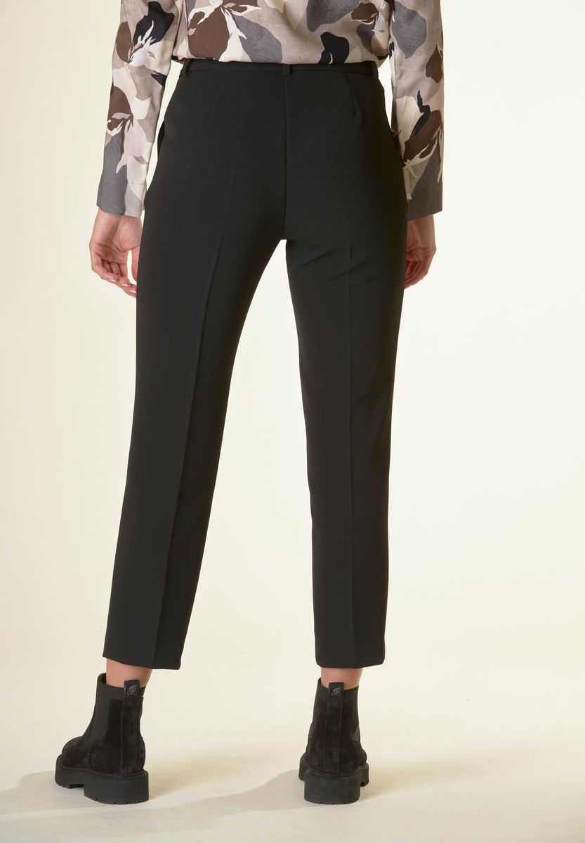 Angelico Pantalone nero crepe sigaretta Fino Al -60%