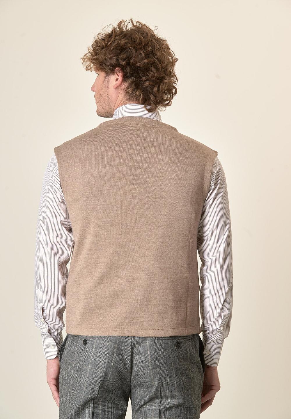 Angelico Gilet beige doppiopetto misto lana Convenienza