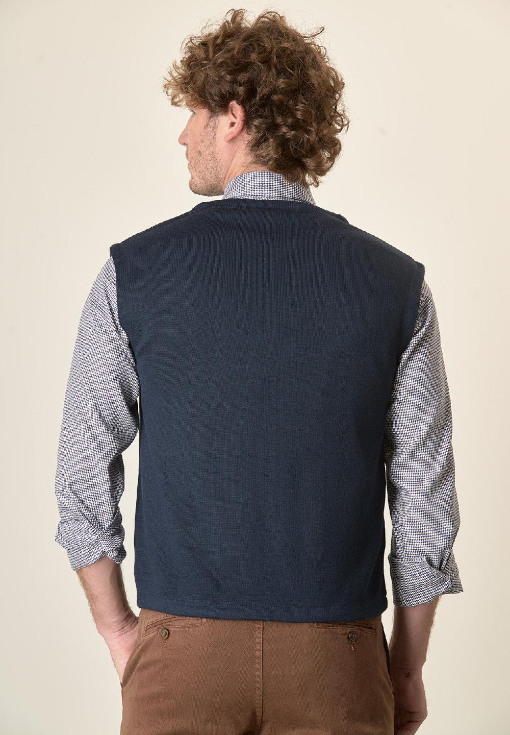 Angelico Gilet blu doppiopetto misto lana Enormi risparmi