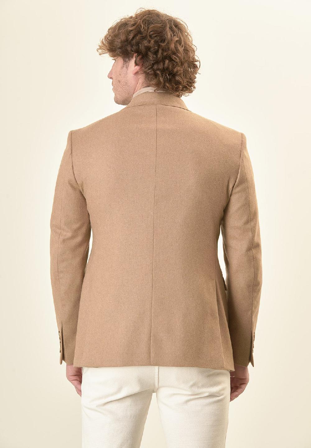 Angelico Giacca cammello pettorina misto lana custom fit Sconto