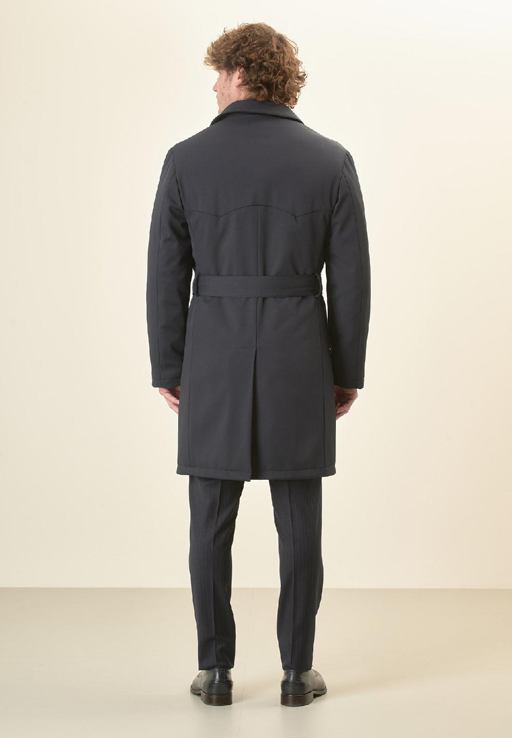 Angelico Trench blu doppiopetto con cintura Outlet