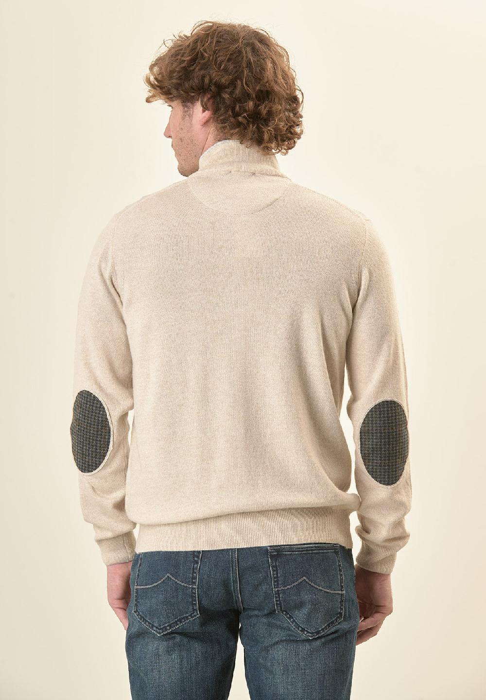 Angelico Giacca zip beige toppe misto cashmere In Saldo