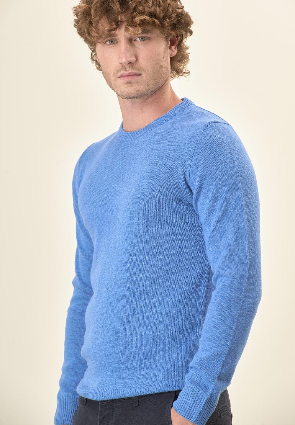 Angelico Girocollo azzurro misto cashmere Qualità