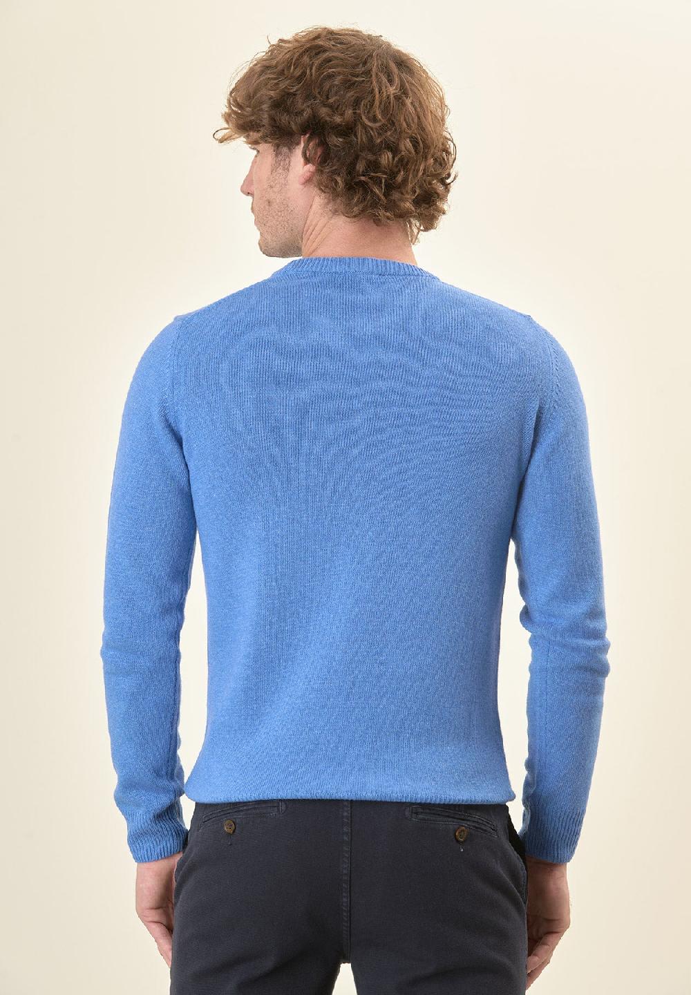 Angelico Girocollo azzurro misto cashmere Qualità