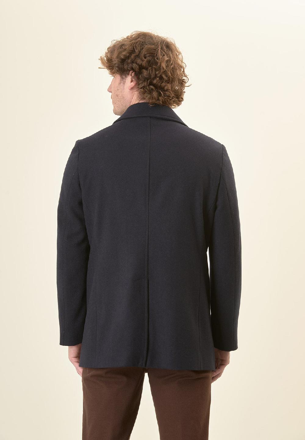 Angelico Peacoat blu doppiopetto misto lana Vendita