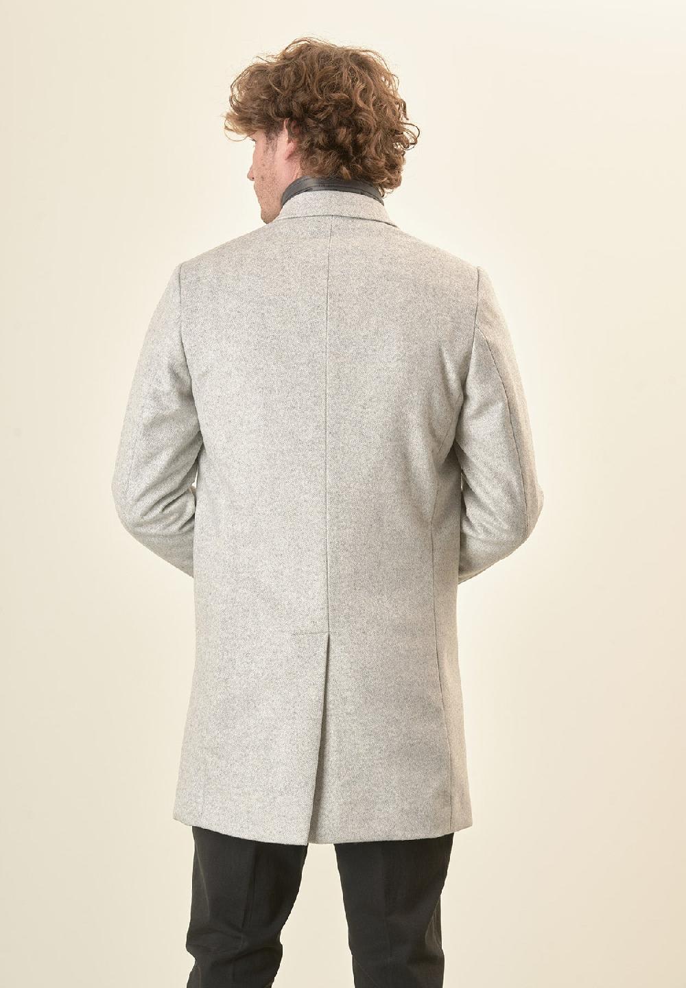 Angelico Cappotto grigio misto cashmere resca pettorina staccabile Black Friday Prezzi