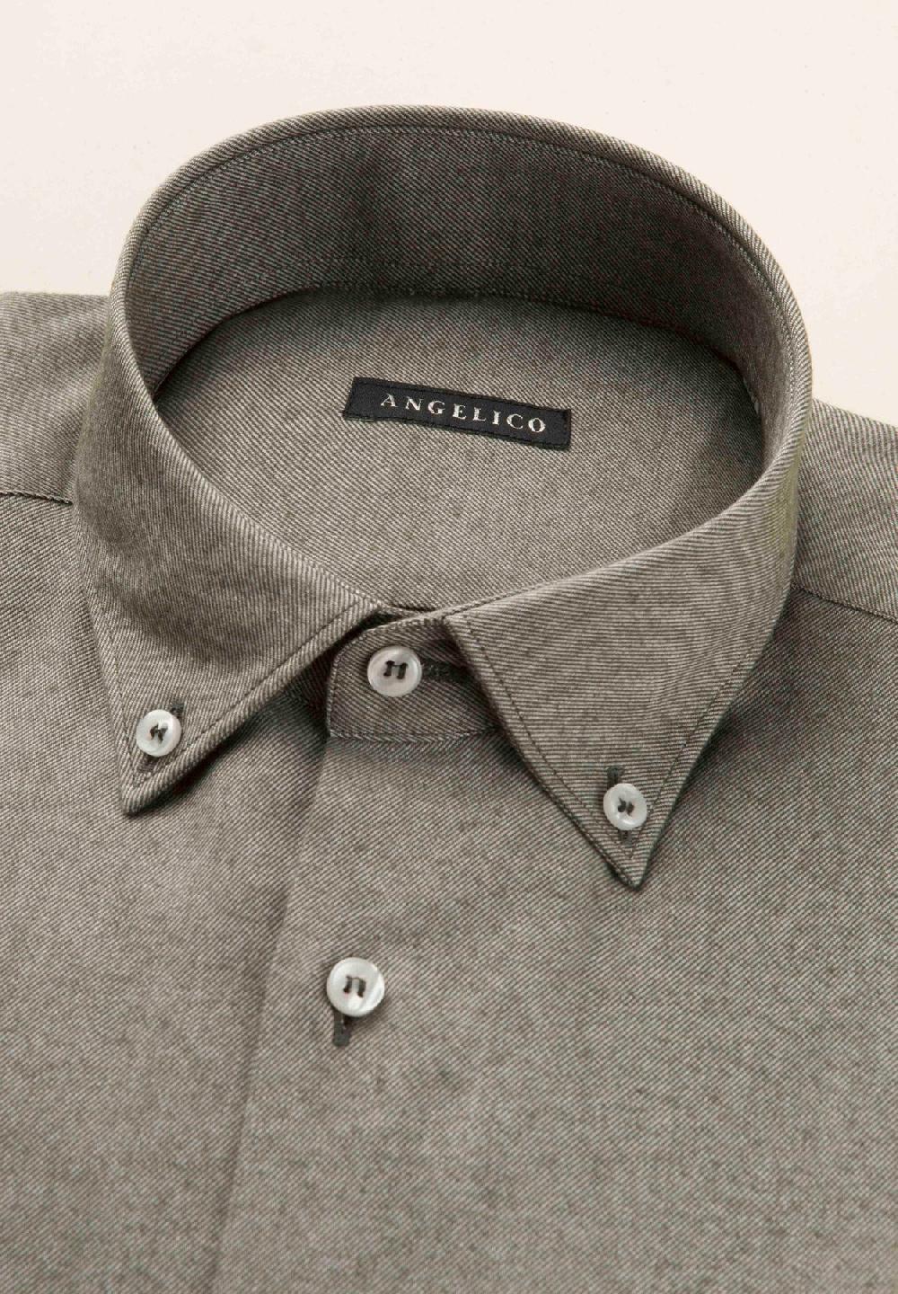 Angelico Camicia verde flanella cotone regular fit Acquista Ora