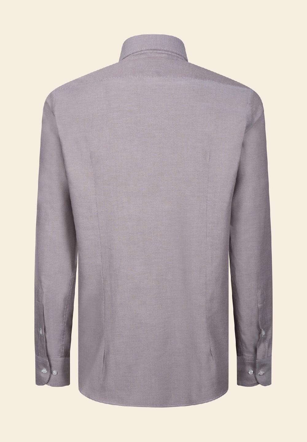 Angelico Camicia marrone oxford cotone slim fit Fino Al -60%