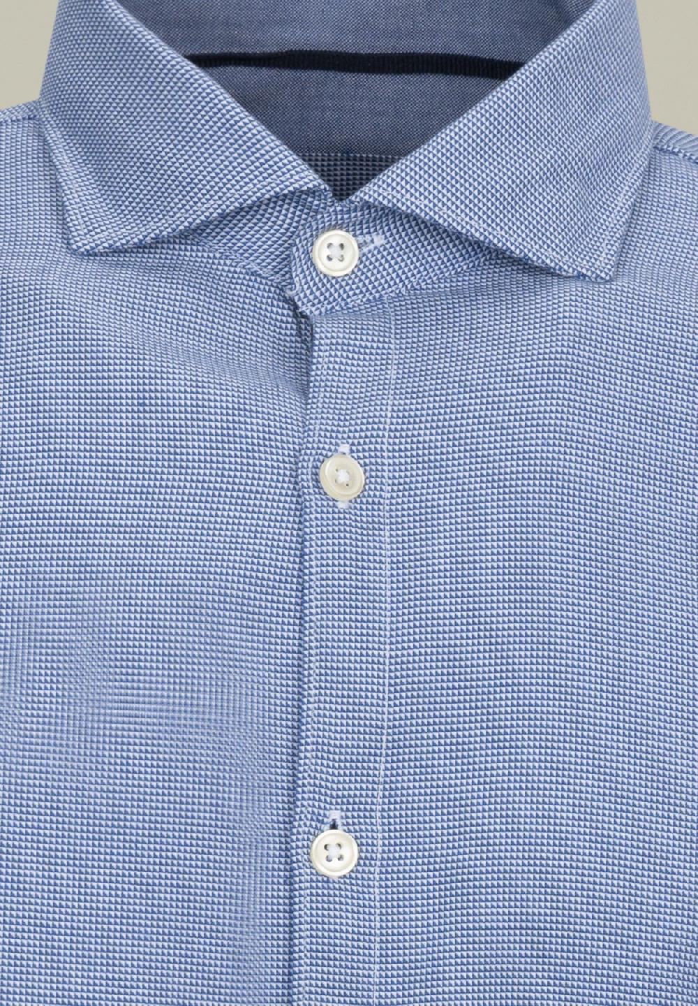 Angelico Camicia azzurra microdisegno jacquard regular fit Economico