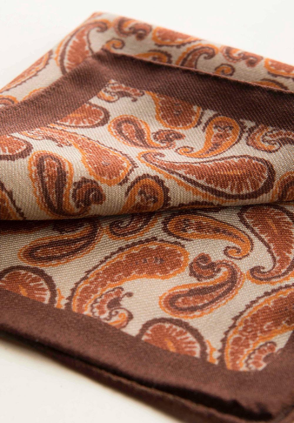 Angelico Pochette beige arancione fantasia cashmere lana Convenienza