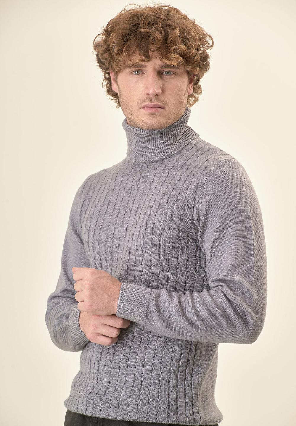 Angelico Dolcevita grigio trecce lana acidata 2025