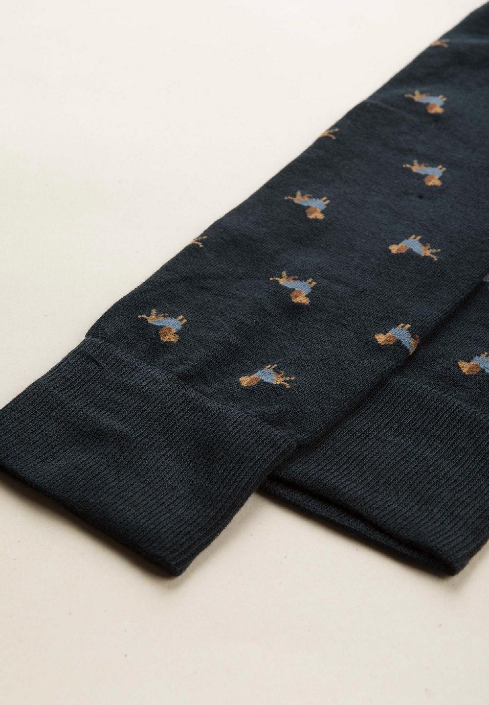 Angelico Calza blu scuro fantasia cani cotone stretch Consegna Veloce