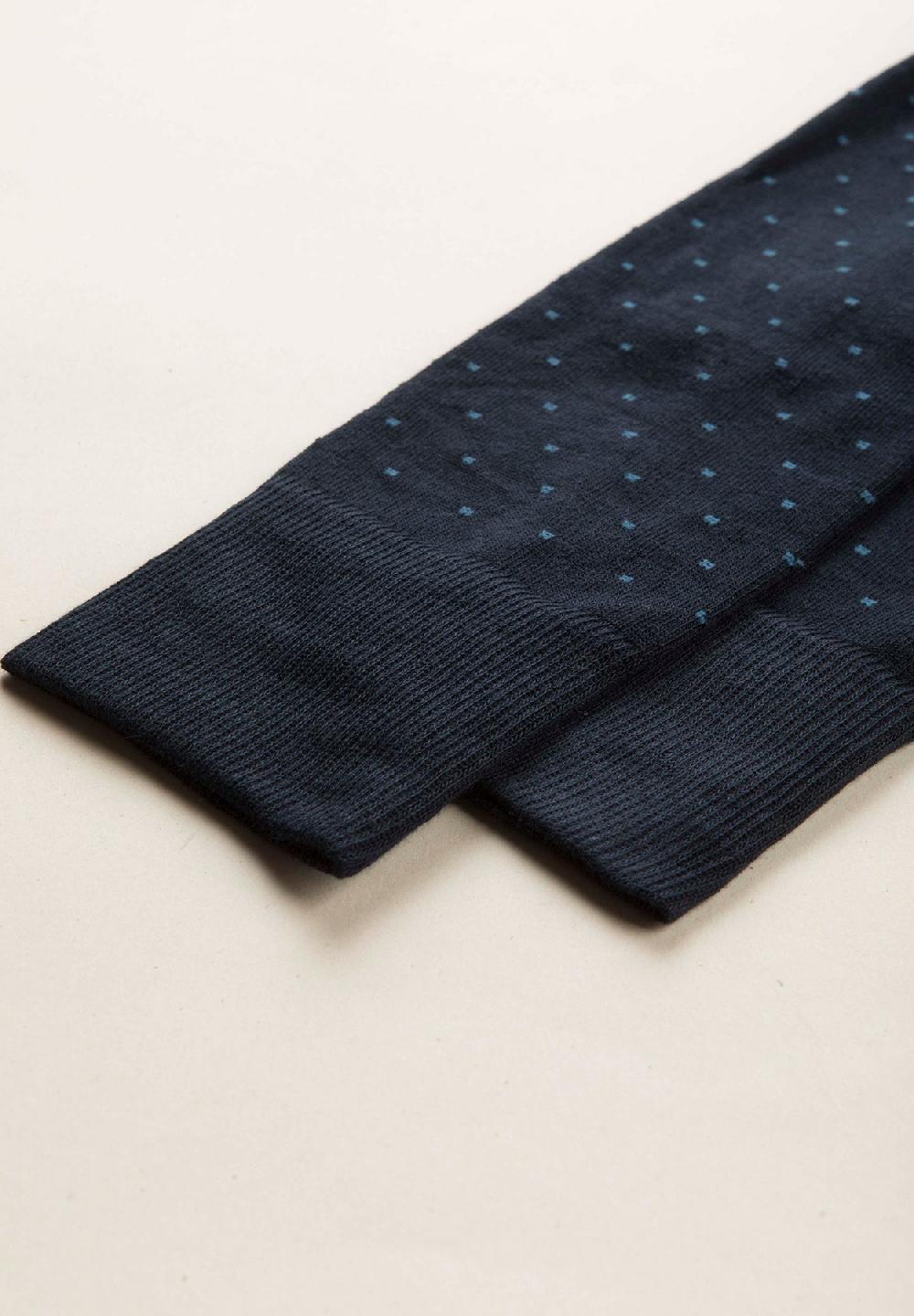 Angelico Calza blu scuro micro pois cotone stretch Promozione Limitata