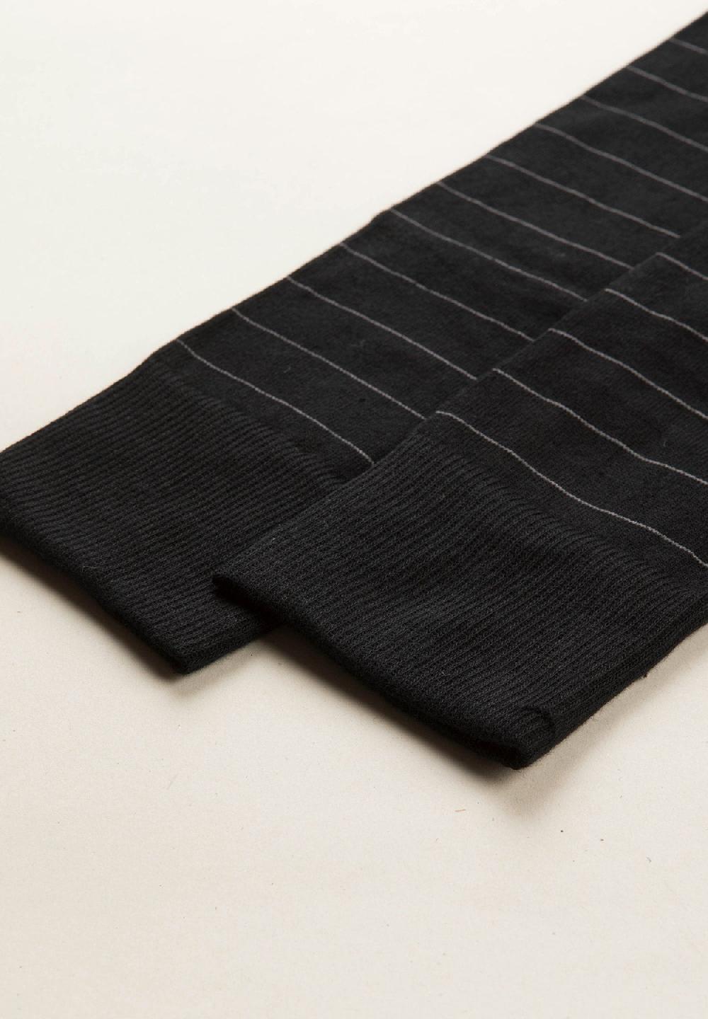 Angelico Calza nero righe cotone stretch Fino Al -60%