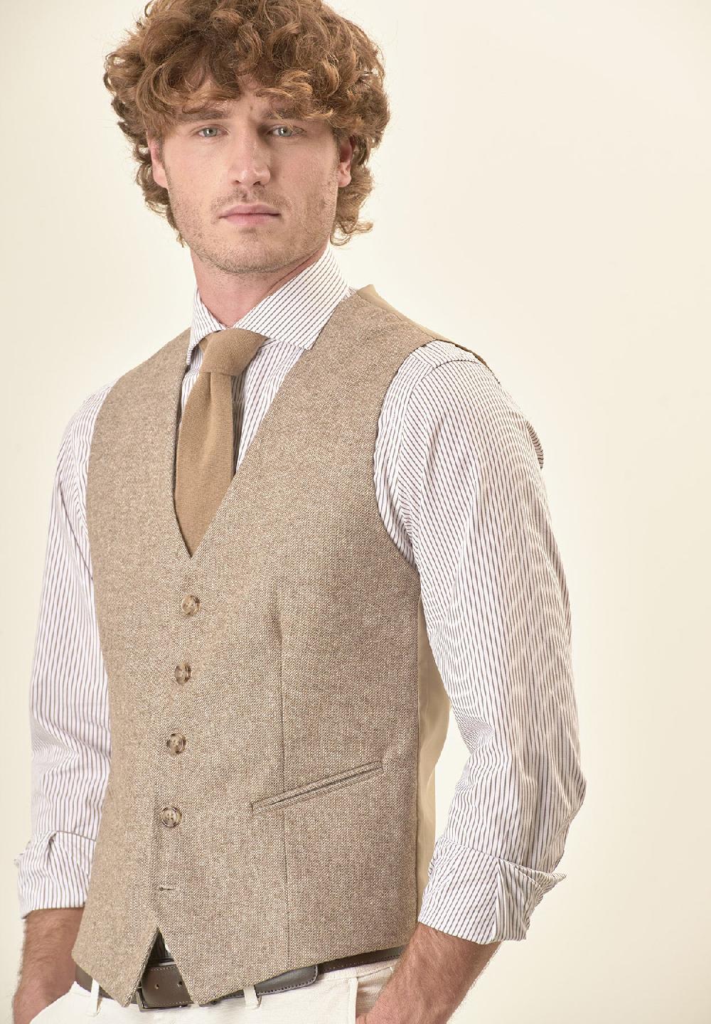 Angelico Gilet beige knickerbocker custom fit Economico