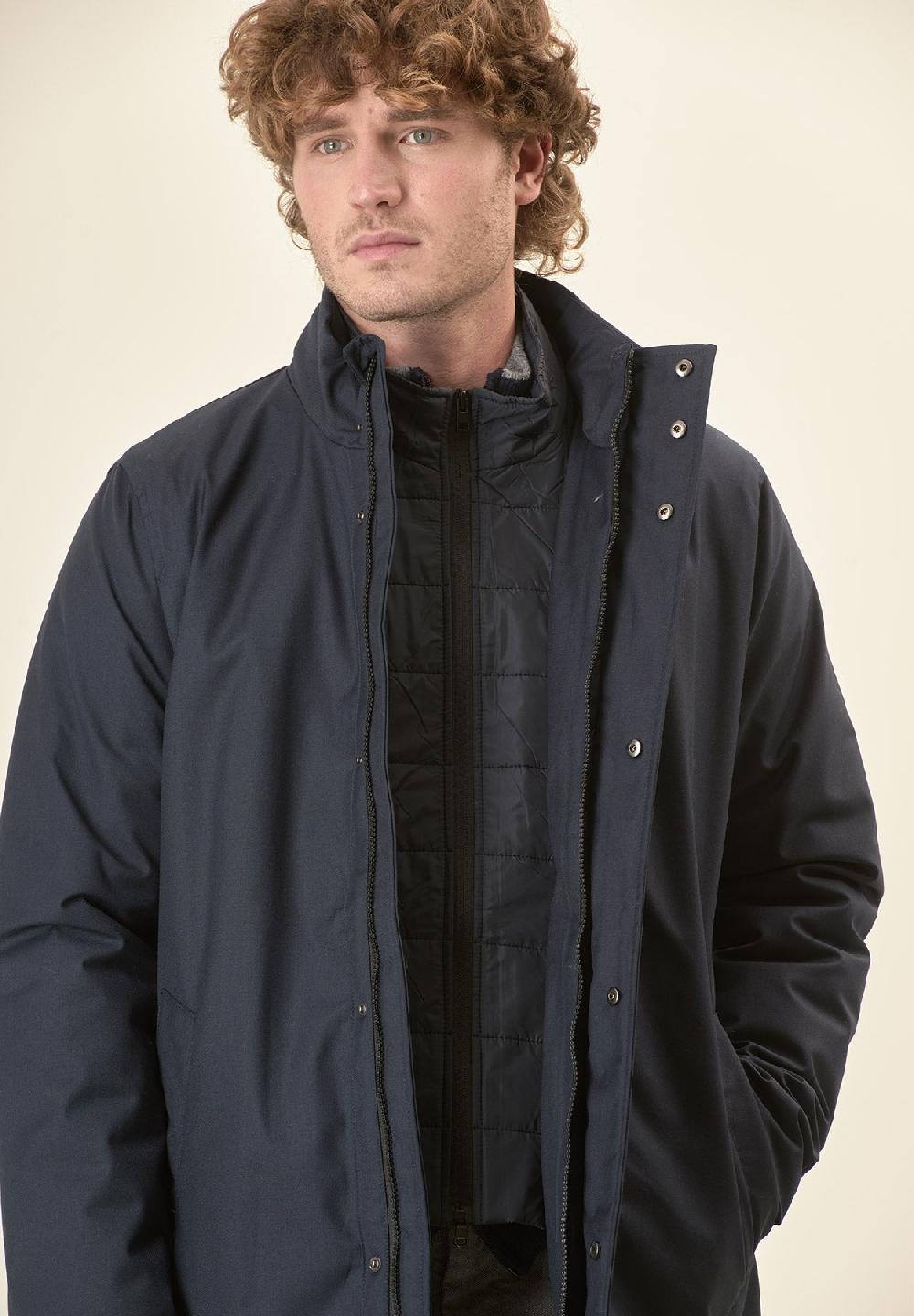 Angelico Giaccone city coat blu pettorina removibile Online