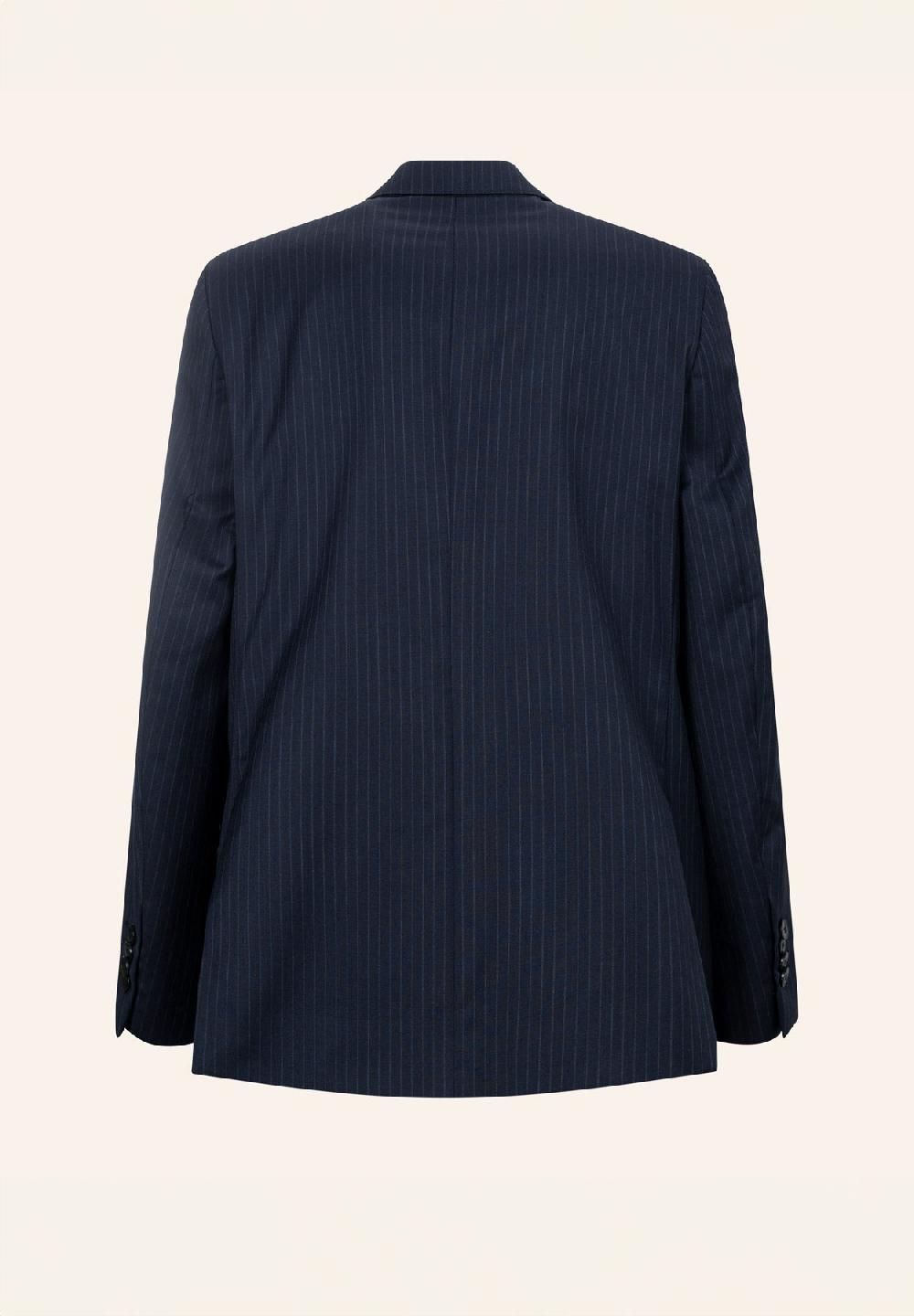 Angelico Abito blu gessato lana vergine comfort fit Outlet