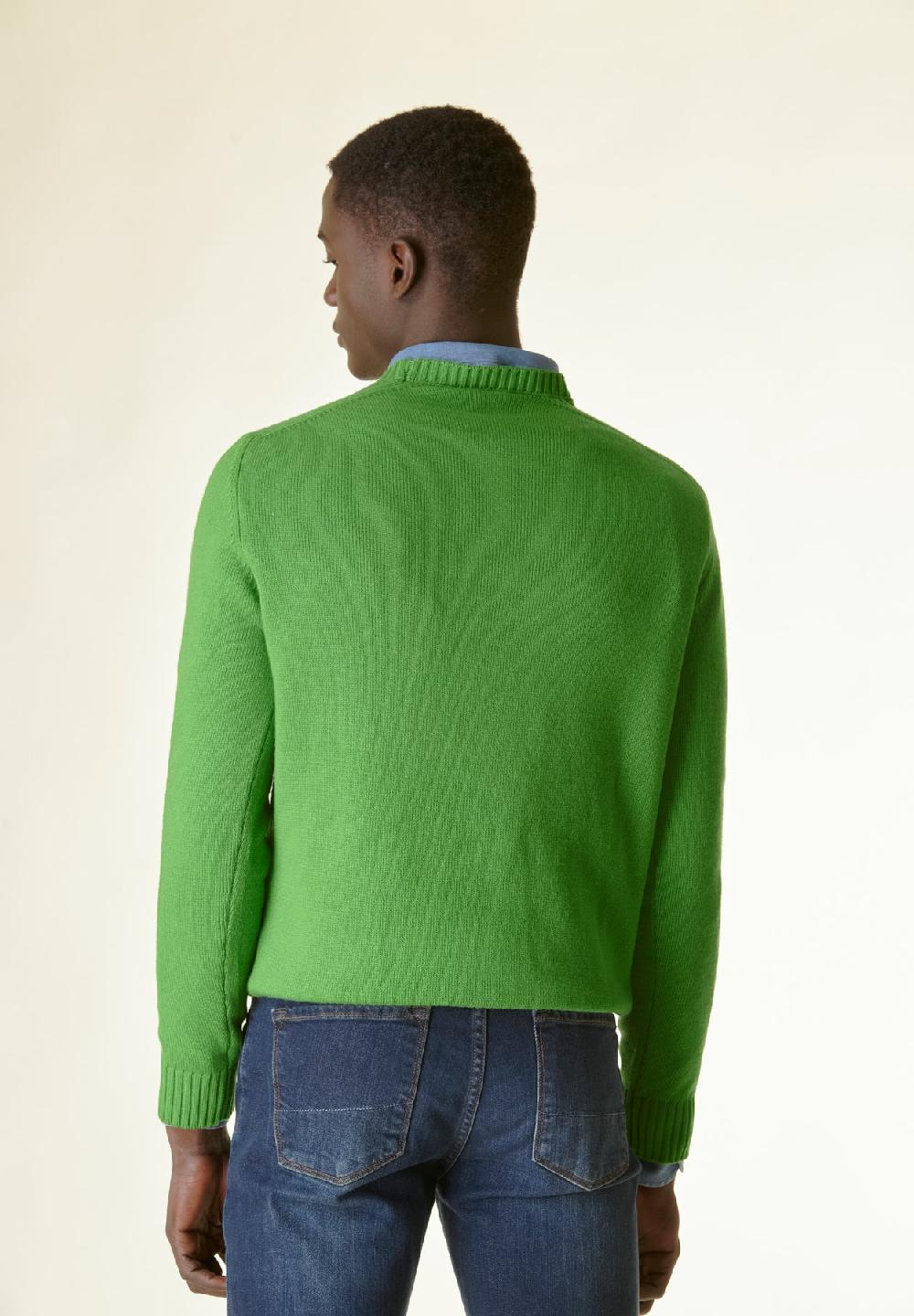 Angelico Maglia verde raglan bordi alti Saldi Di Fabbrica