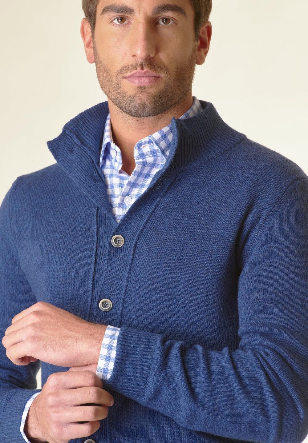 Angelico Giacca in maglia avio mano cashmere In Saldo