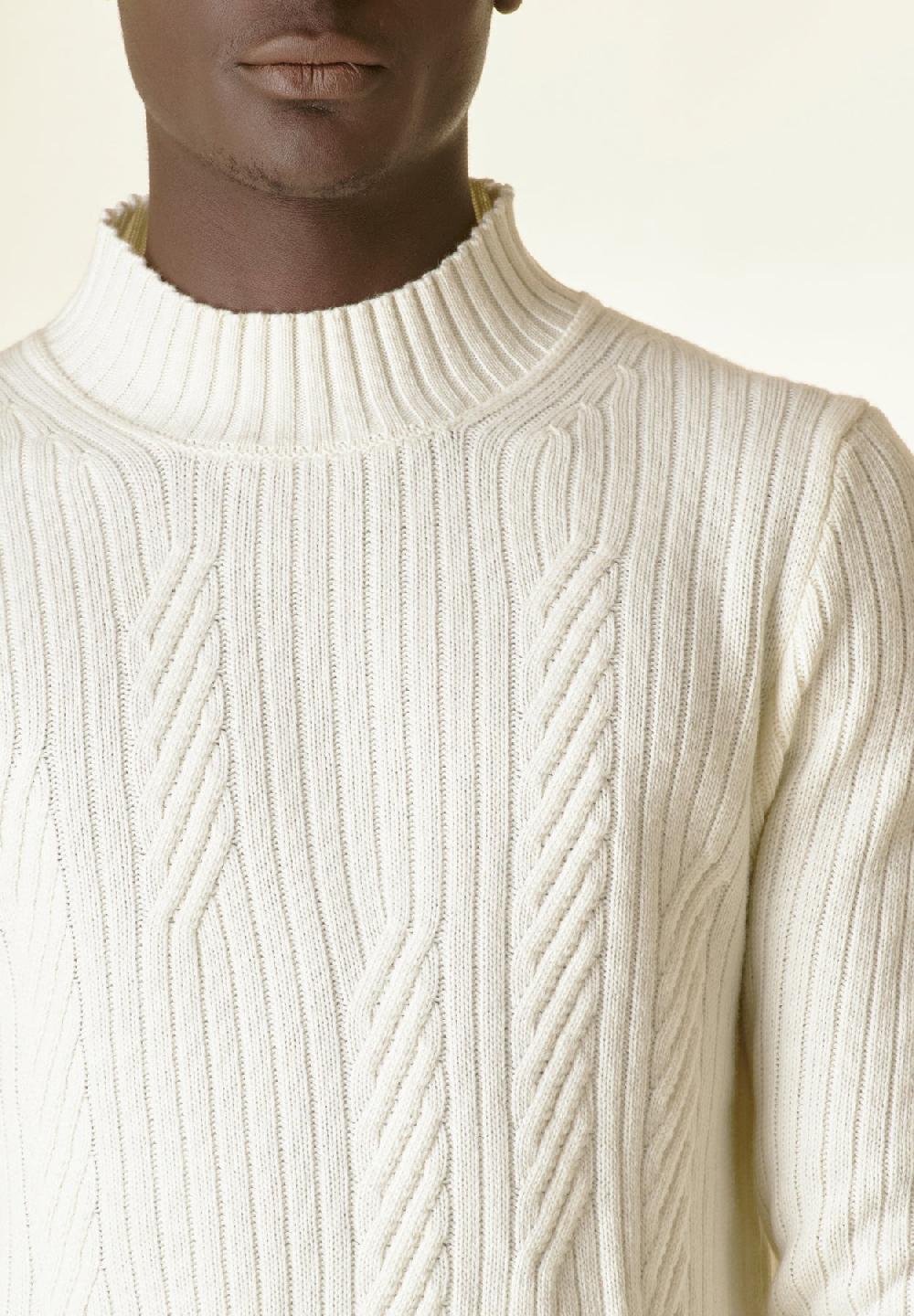 Angelico Lupetto panna coste e intreccio Moda