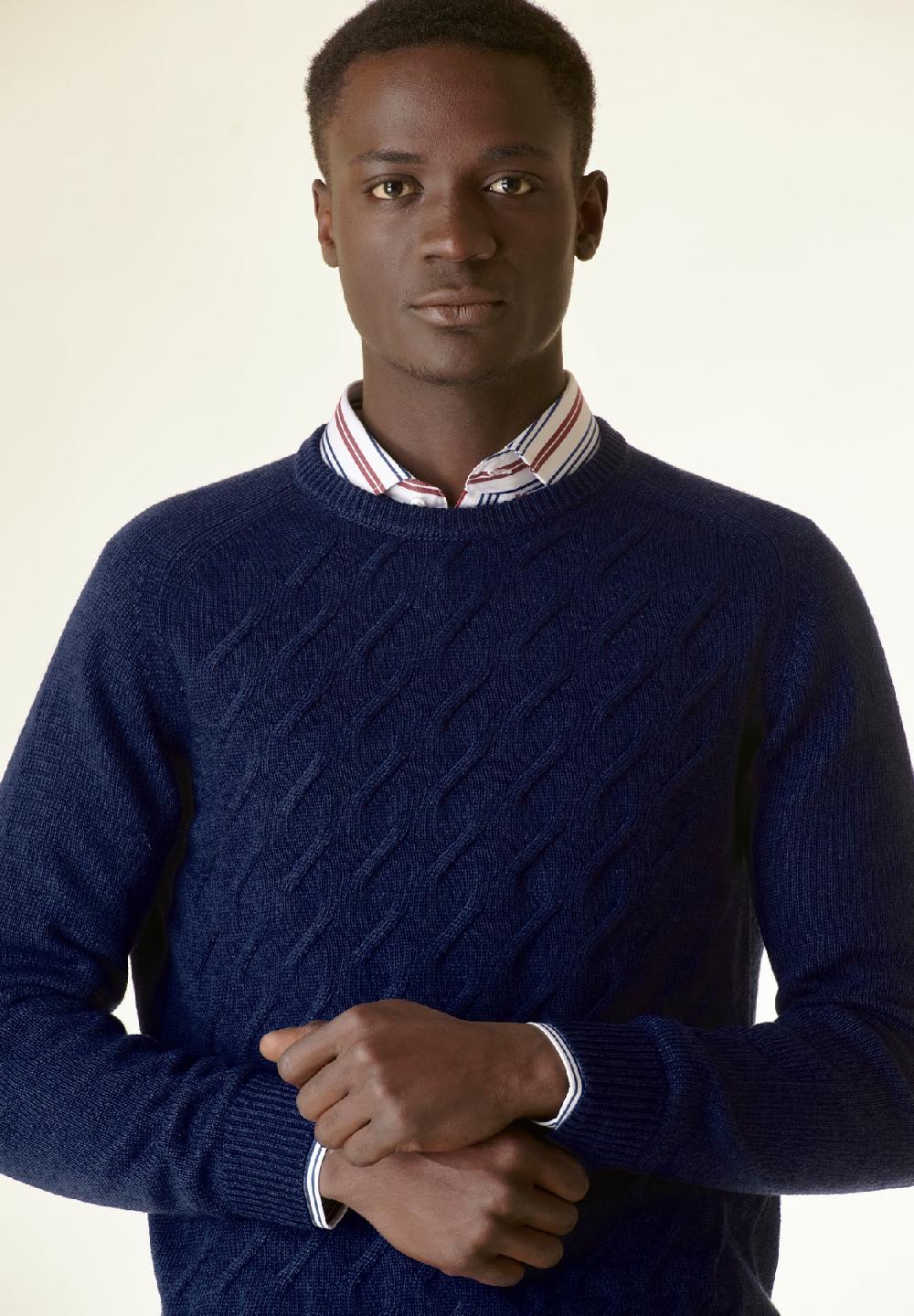 Angelico Maglia bluette finte losanghe raglan Spedizione Gratuita