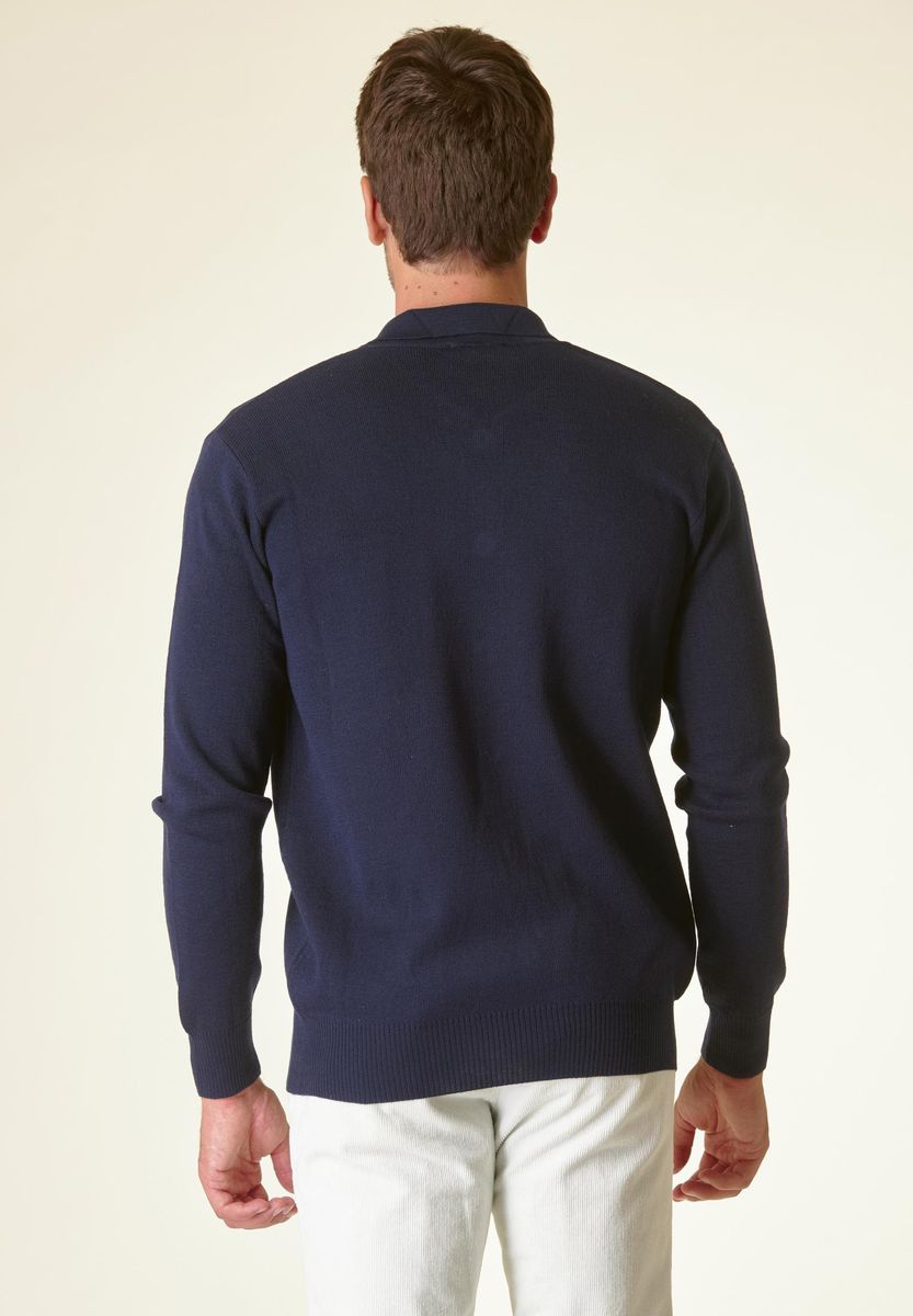 Angelico Giacca in maglia blu con taschini misto lana Pezzi Unici