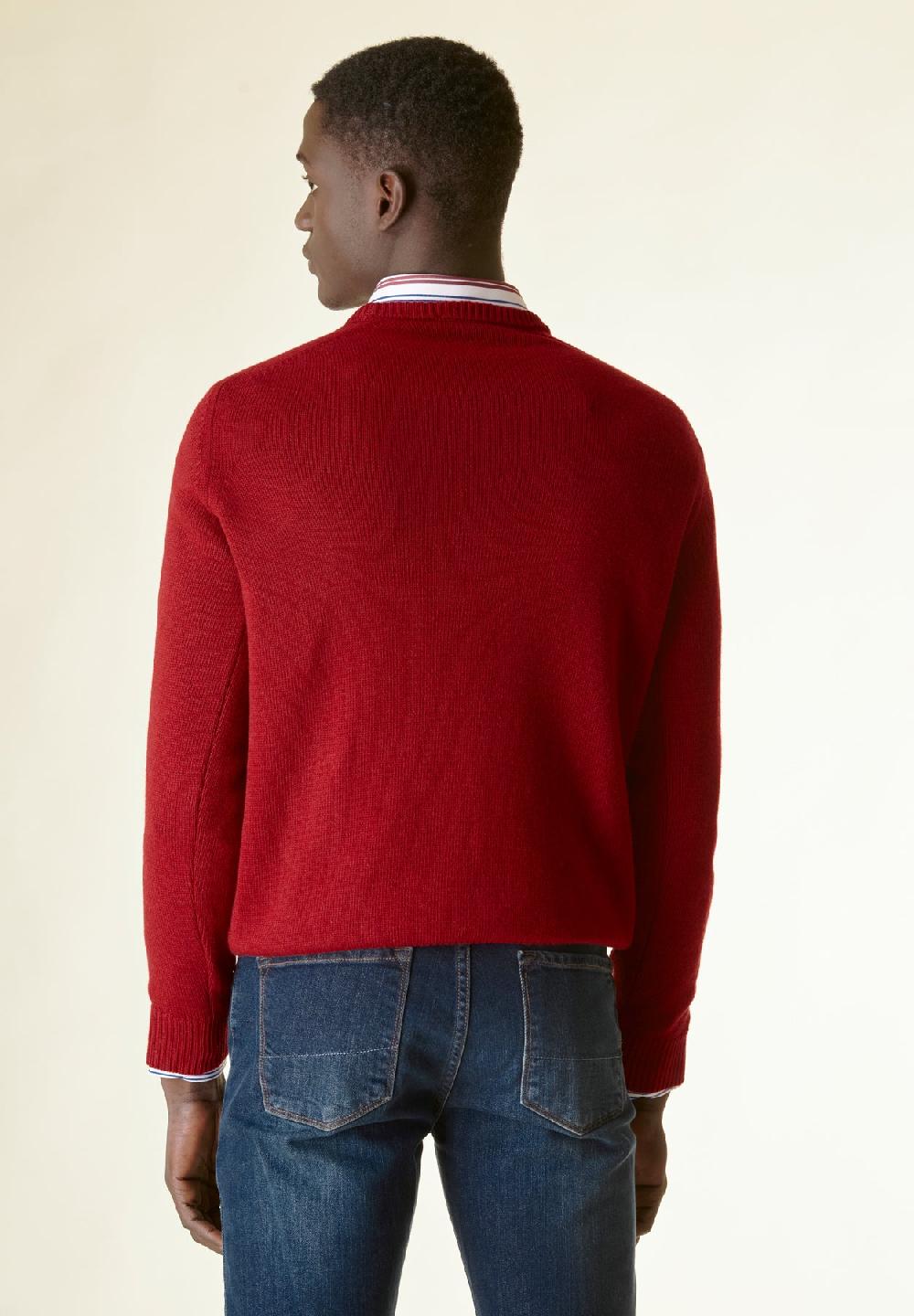 Angelico Maglia rosso scuro finte losanghe raglan Soddisfazione Garantita