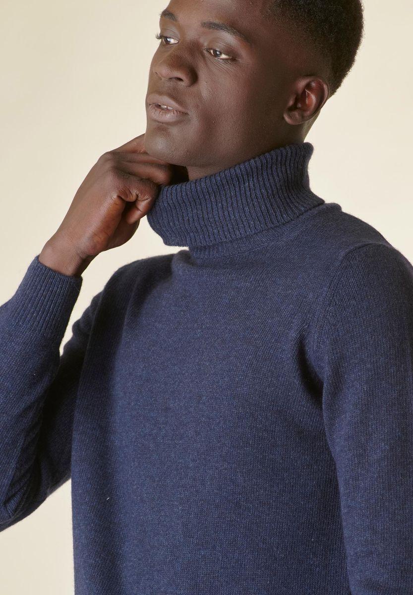 Angelico Dolcevita blu denim mano-cashmere Rilascio limitato