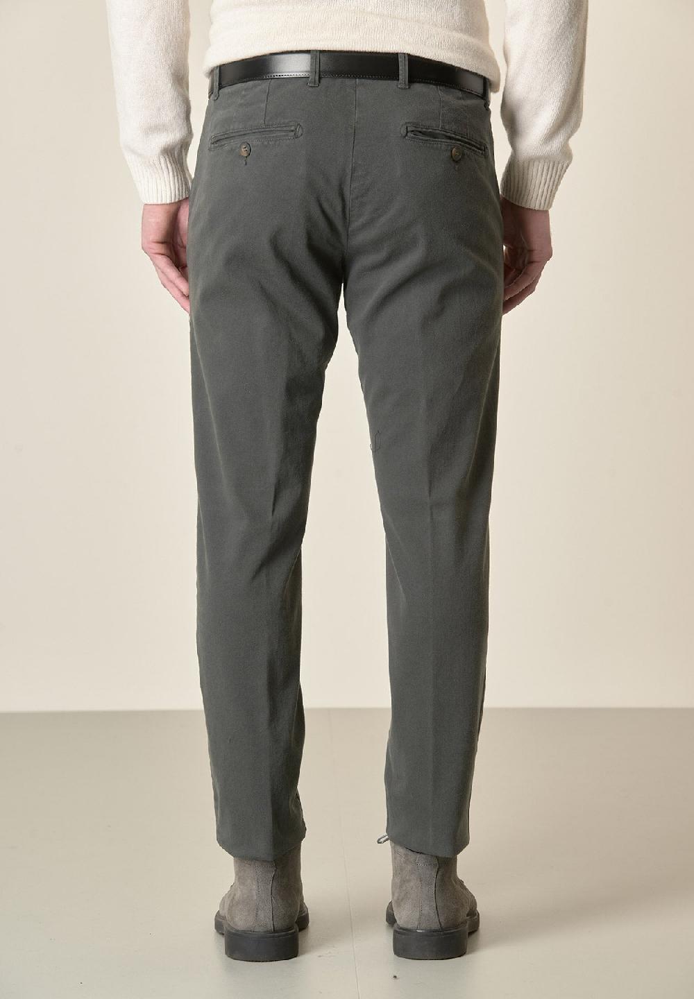 Angelico Pantalone piombo gabardina cotone stretch slim fit Promozione Limitata