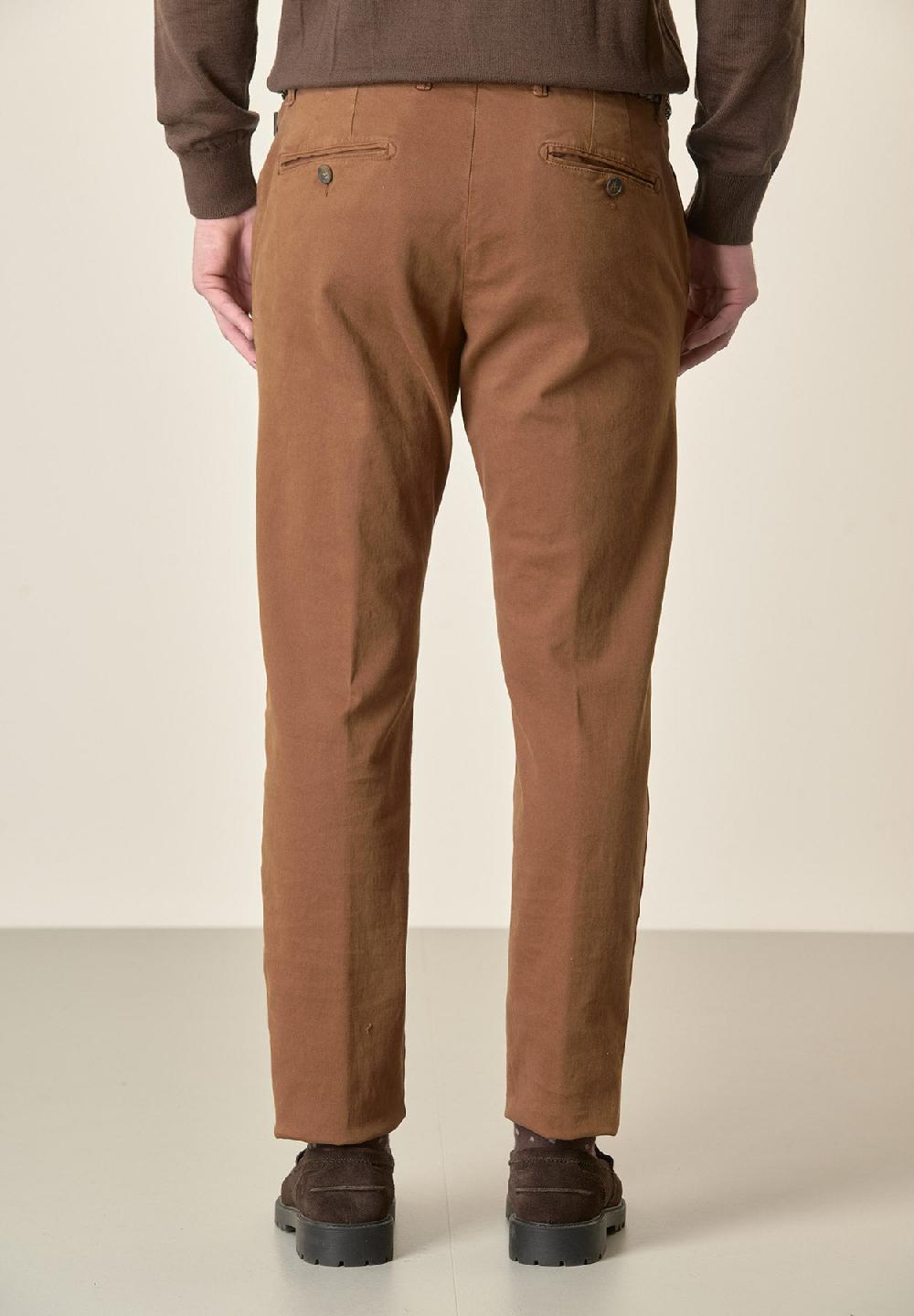 Angelico Pantalone cappuccino gabardina cotone stretch slim fit Fino Al -60%