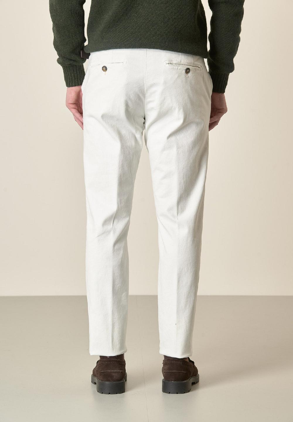Angelico Pantalone panna gabardina cotone stretch slim fit Prezzo Ridotto