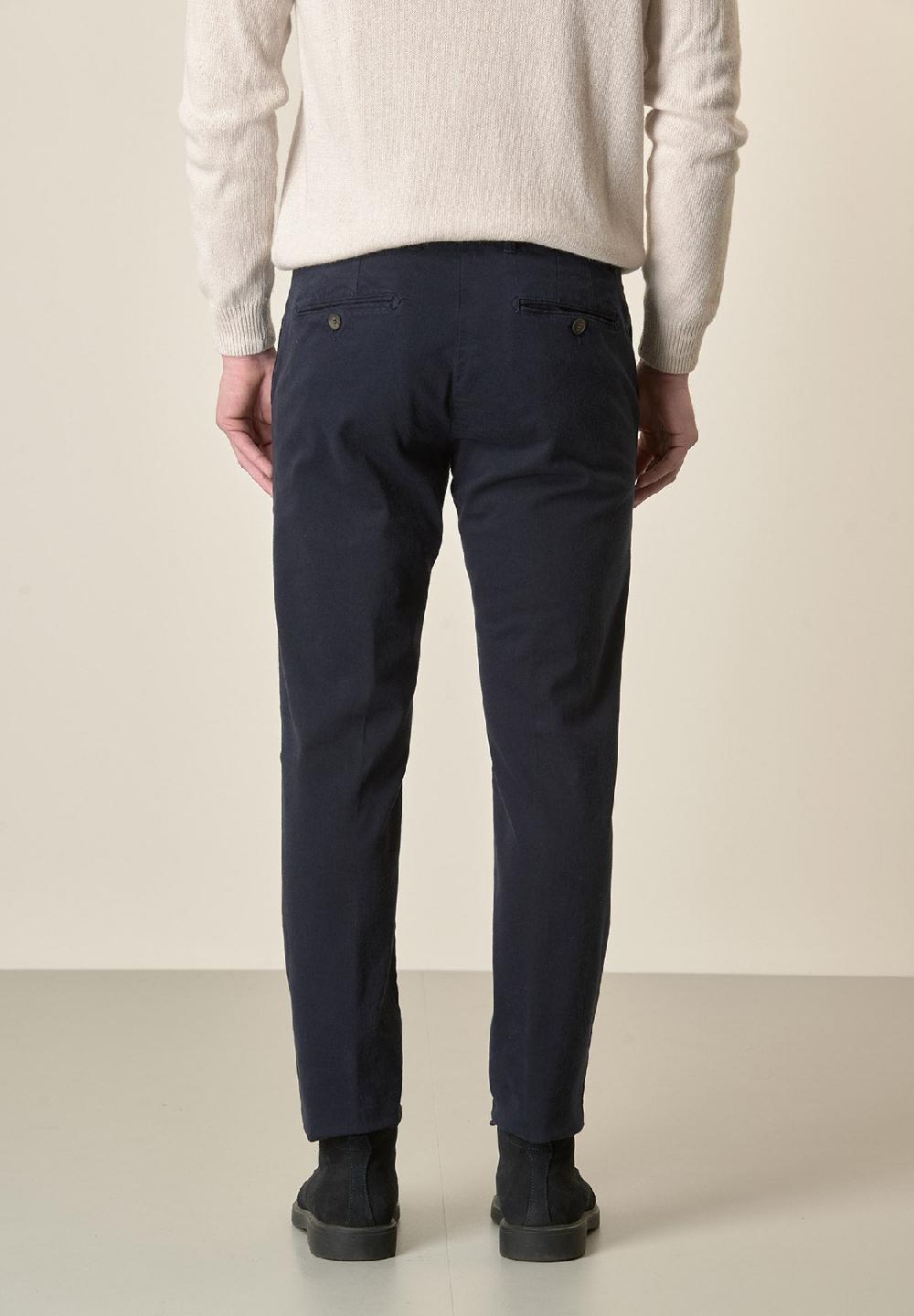 Angelico Pantalone blu gabardina cotone stretch slim fit Convenienza