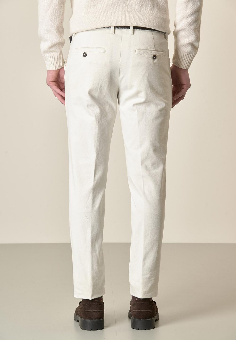 Angelico Pantalone burro sartoriale gabardina cotone regular fit Sconto