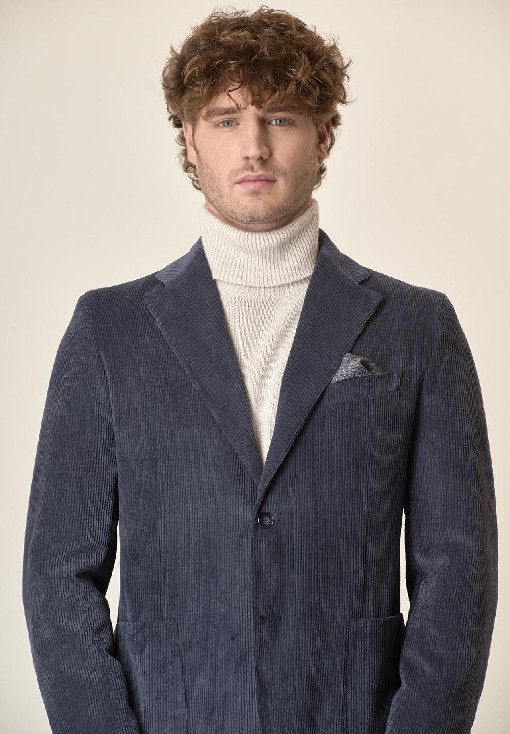 Angelico Giacca blu velluto Economico