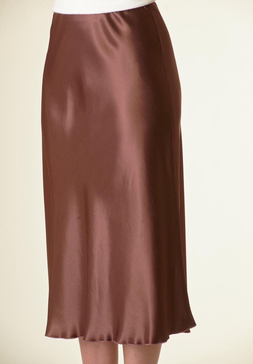Angelico Longuette moro satin svasata Trasporto libero internazionale