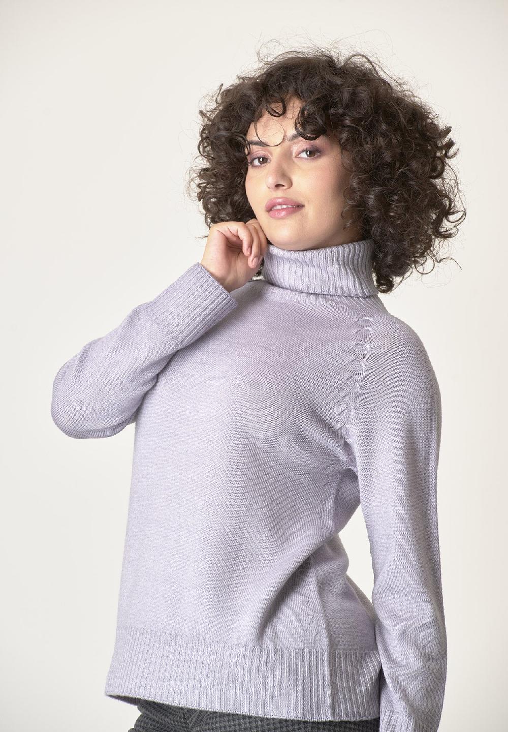 Angelico Dolcevita perla lana merinos treccia raglan Sconti questo mese