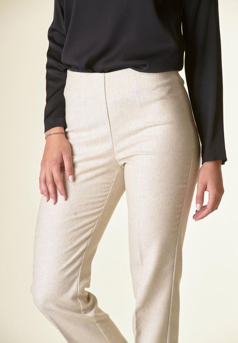 Angelico Pantalone beige spigato sigaretta lana Vendita