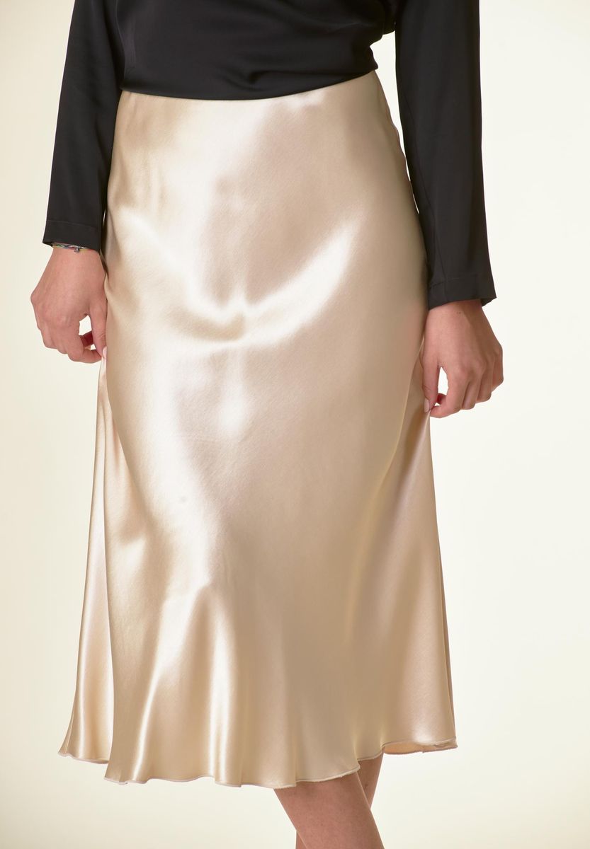 Angelico Longuette avorio satin svasata Pezzi Unici