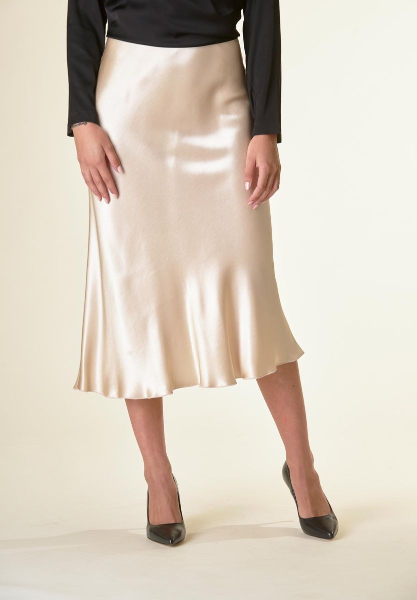 Angelico Longuette avorio satin svasata Pezzi Unici