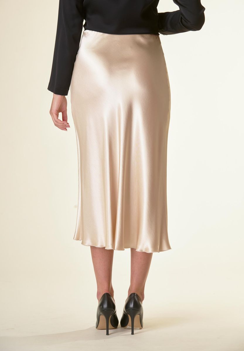 Angelico Longuette avorio satin svasata Pezzi Unici