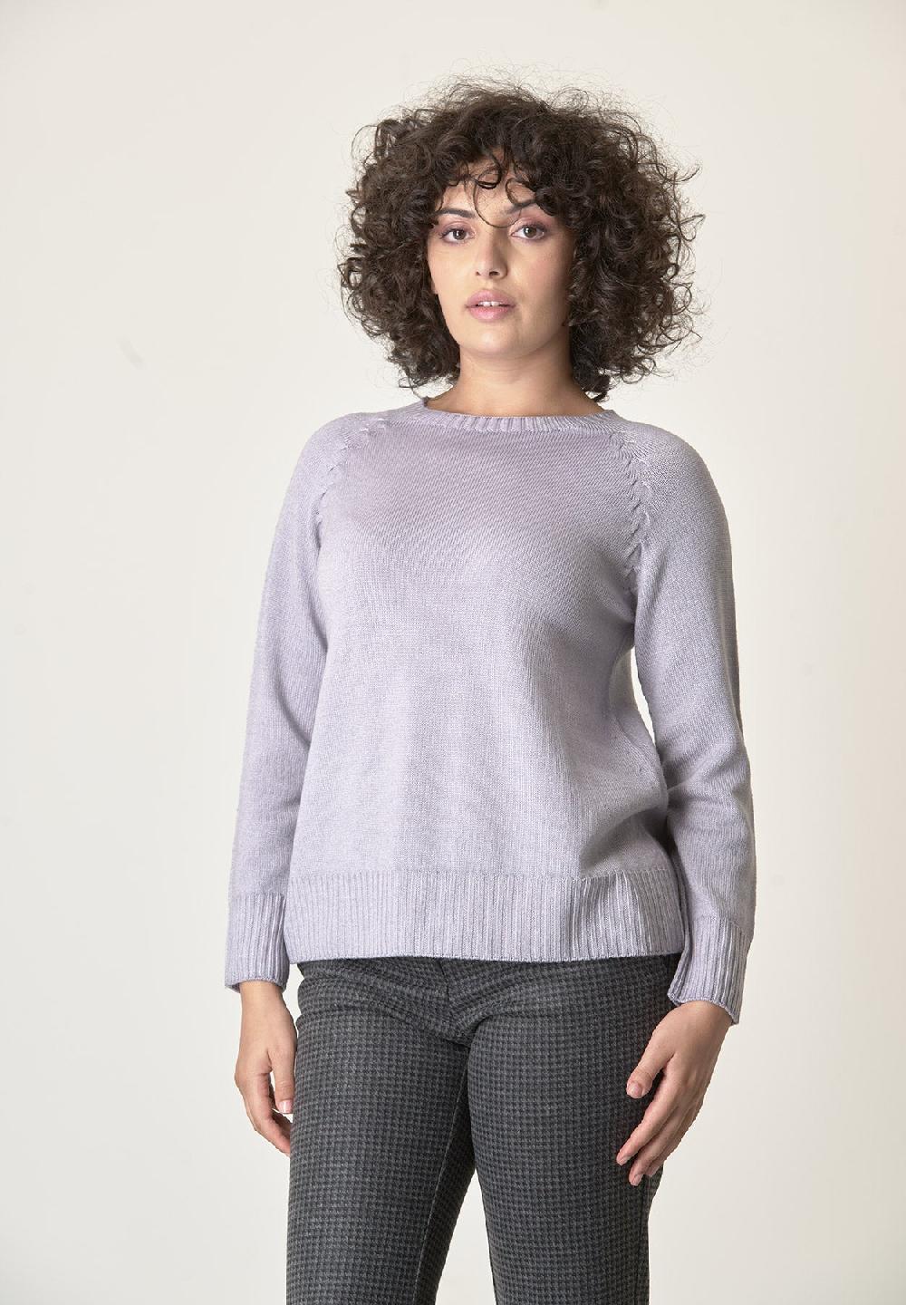 Angelico Girocollo perla lana merinos treccia raglan Qualità Garantita