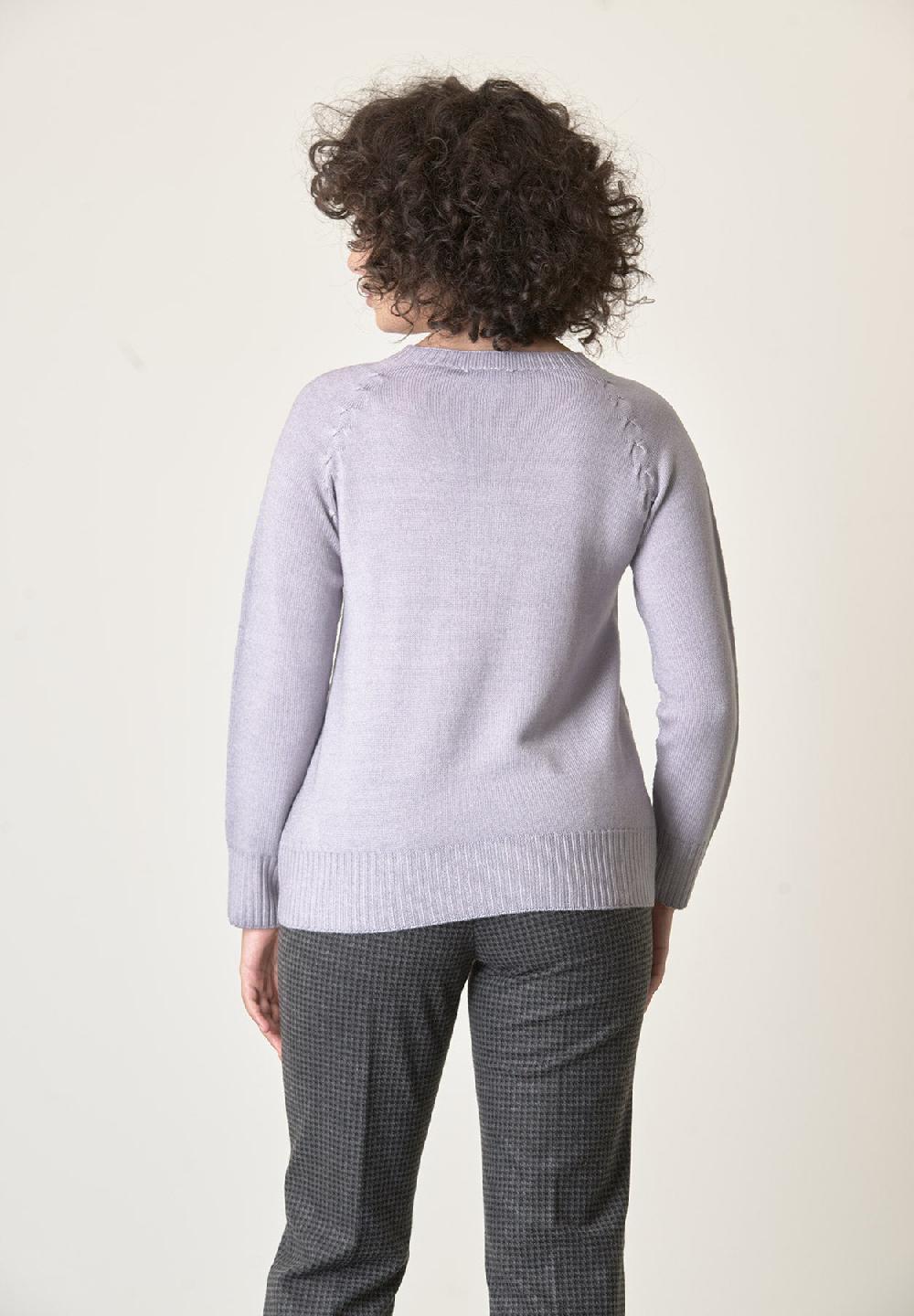 Angelico Girocollo perla lana merinos treccia raglan Qualità Garantita
