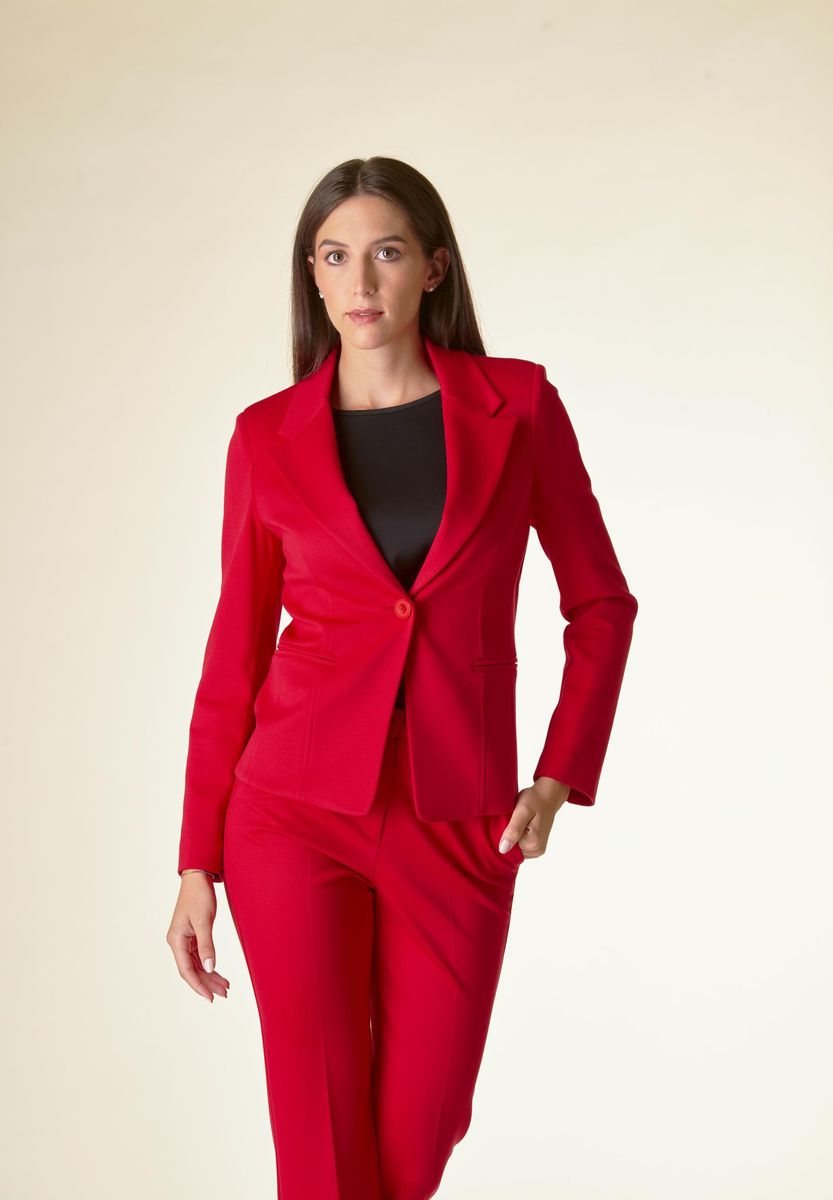 Angelico Giacca rossa 1 bottone sciancrata twill Acquista Ora