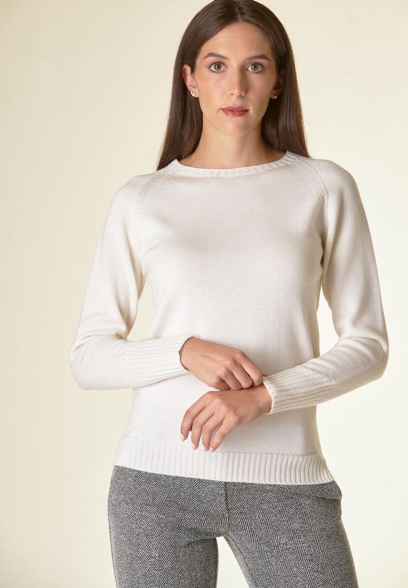 Angelico Maglia panna girocollo raglan Lana-Gatto Presa